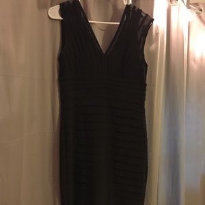 Designer black and sheer bandage dress